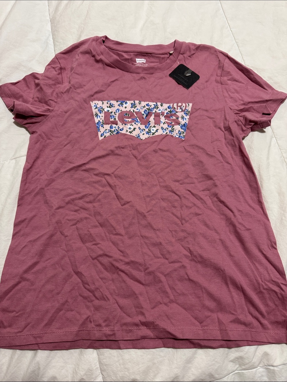 Levi's Mauve Short-Sleeve Logo Tee with Floral Print